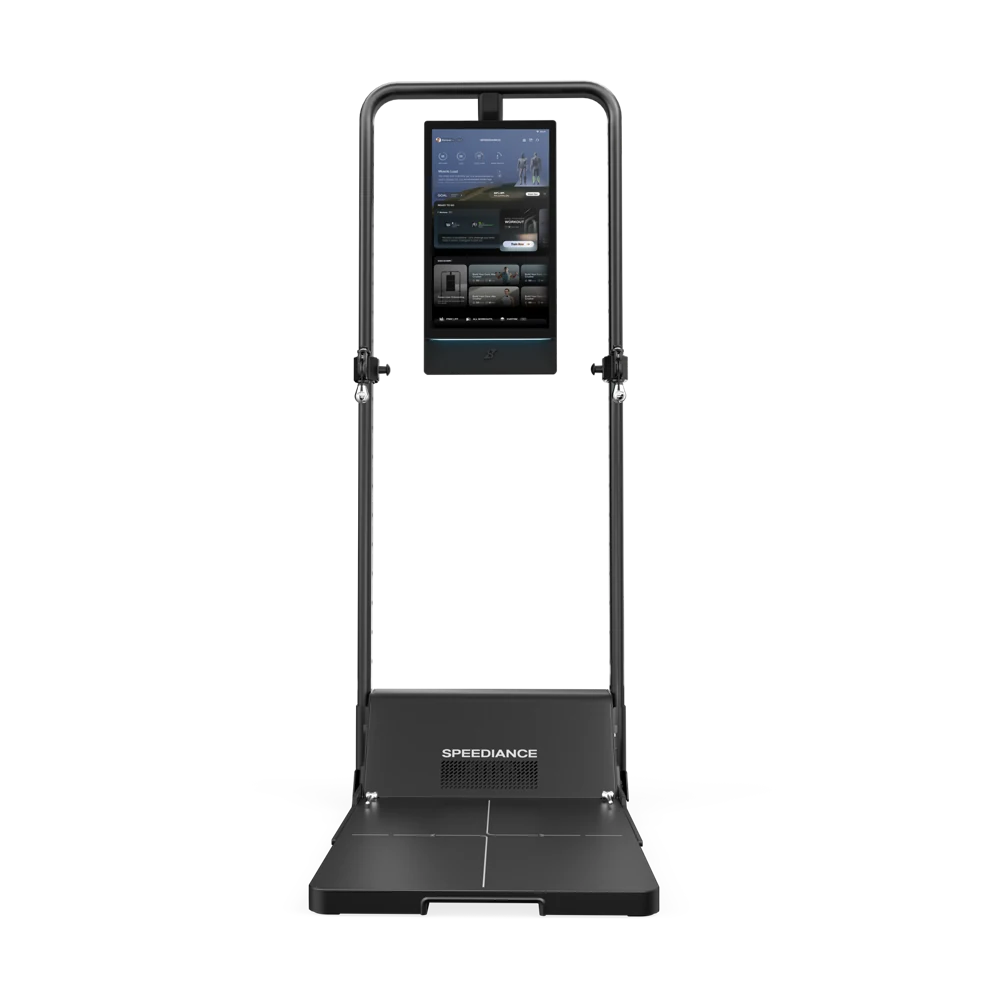 Compleet Gym Monster 3 met volledig zichtbaar touchscreen, frame en open platform