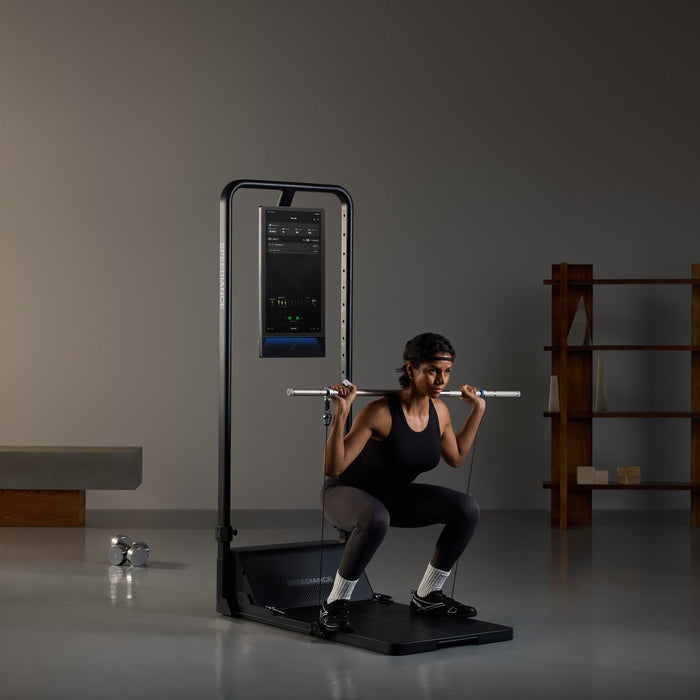Barbell squat on Gym Monster 3
