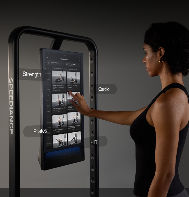 Fitnesslessen op het touchscreen